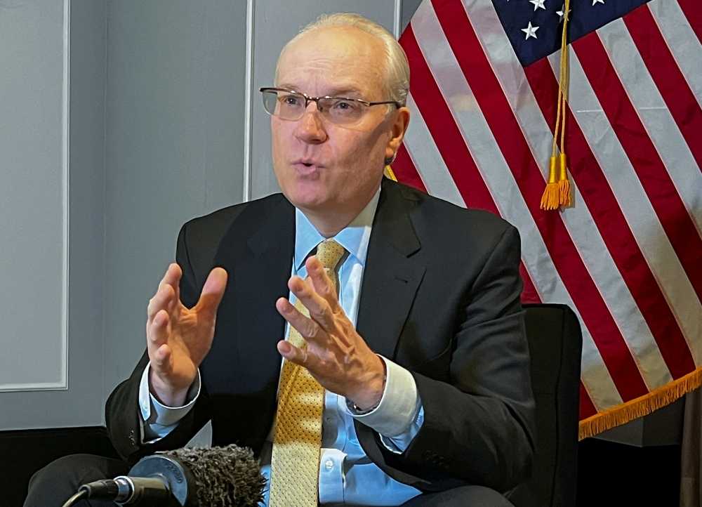 US Special Envoy for Yemen Tim Lenderking attends an interview with eNM in Amman April 2, 2022. — eNM pic  