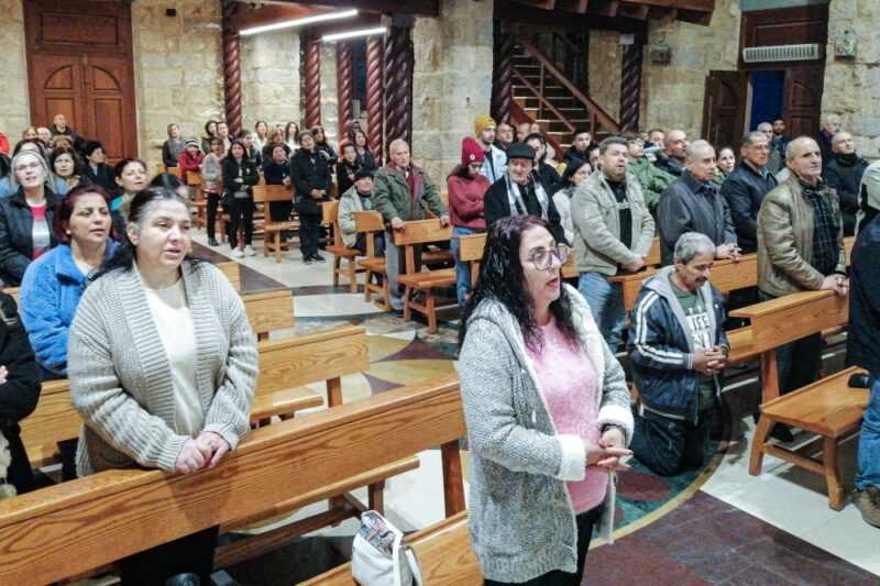 Faithful attend a Christmas mass at a church in the village of Qlayaa, on the southern border with Israel, on December 21, 2023, amid ongoing cross-border tensions as fighting continues between Israel and Hamas militants in Gaza. ― eNM pic