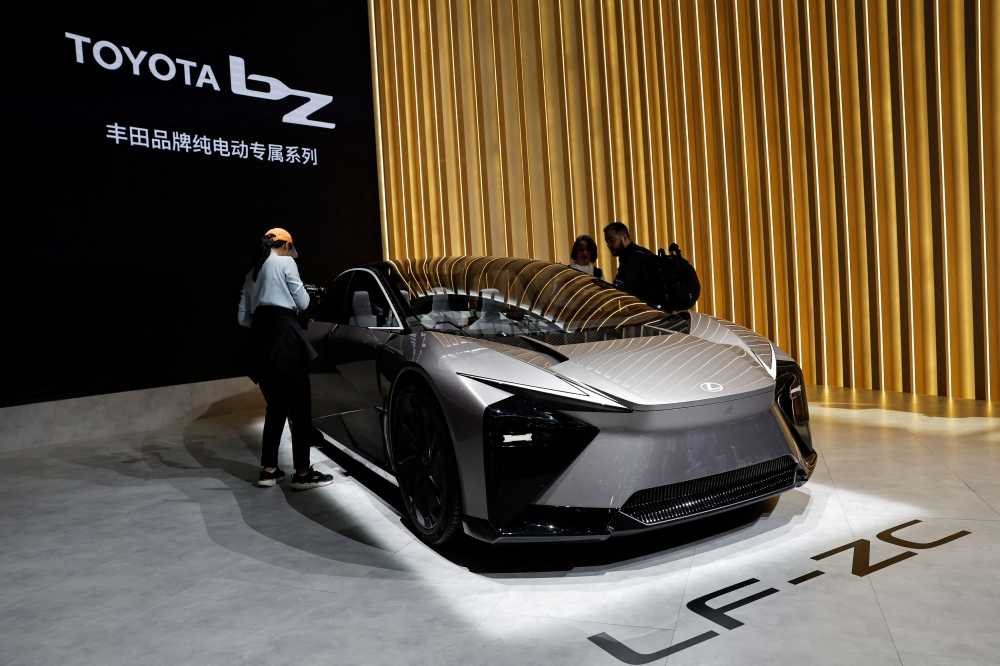 The Lexus LF-ZC electric vehicle is displayed at the Beijing International Automotive Exhibition, or Auto China 2024, in Beijing April 25, 2024. — eNM pic  