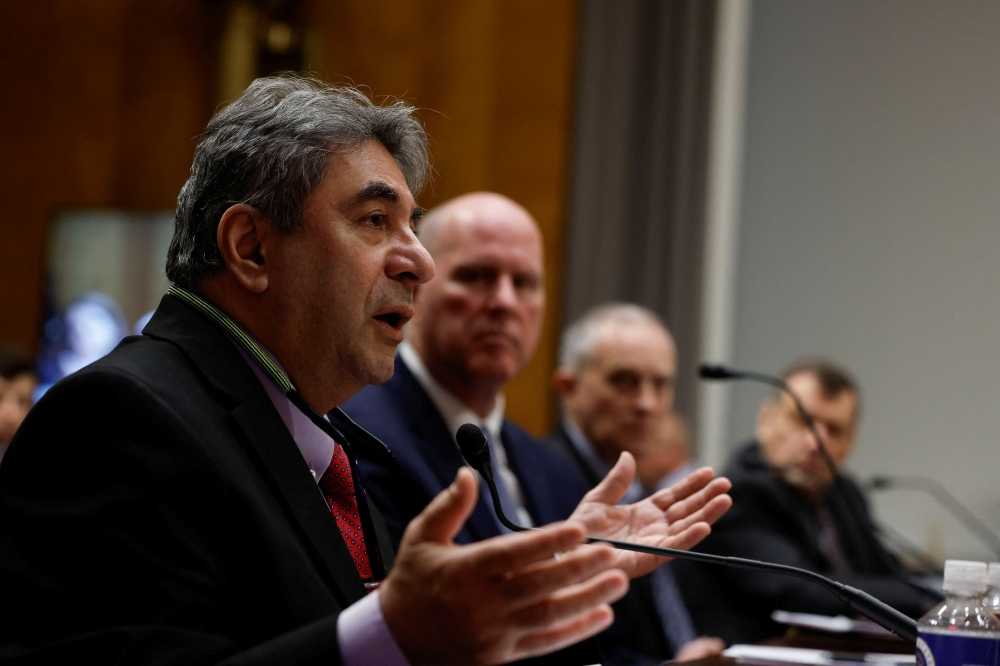 Boeing quality engineer Sam Salehpour speaks during a Senate Homeland Security and Governmental Affairs Investigations Subcommittee hearing on the safety culture at Boeing amid concerns about the assembly of its 787 and 777 jets, on Capitol Hill in Washington April 17, 2024. — eNM pic