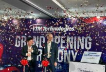 TTM Technologies president Thomas Edman and Penang Chief Minister Chow Kon Yeow at the official opening of its first large-scale plant in Southeast Asia. — Picture by Opalyn Mok