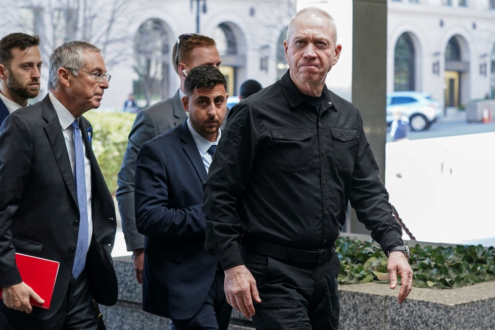 File photo of Israeli Defence Minister Yoav Gallant arriving for a meeting with US Secretary of State Antony Blinken at the State Department in Washington, US, March 25, 2024. — eNM pic