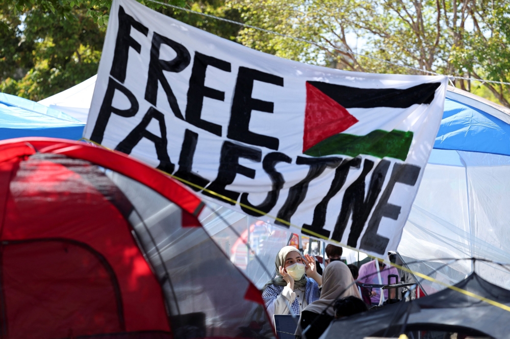 File photo of protesters gathering at an encampment in support of Palestinians in Gaza, on the campus of the University of California, Irvine, as the conflict between Israel and the Palestinian Islamist group Hamas continues, in Irvine, California, US, April 30, 2024. ― eNM pic