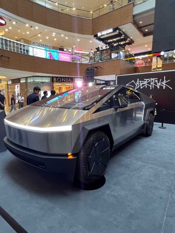Shoppers can get a closer look at the Tesla Cybertruck at Gurney Plaza from now until 30 June 2024 or Queensbay Mall from 2 to 7 July 2024. — Picture courtesy of CapitaLand
