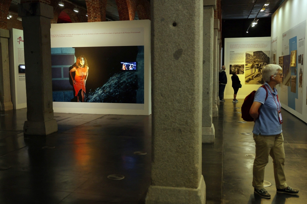 A frame of Spanish filmmaker Pedro Almodovar’s movie ‘La Ley del Deseo’ (Law of desire) depicting Spanish actress Carmen Maura (left) is displayed as part of the exhibition ‘Madrid, Chica Almodovar’ (Madrid, Almodovar Girl), at the Centro Condeduque in Madrid June 20, 2024. — eNM pic